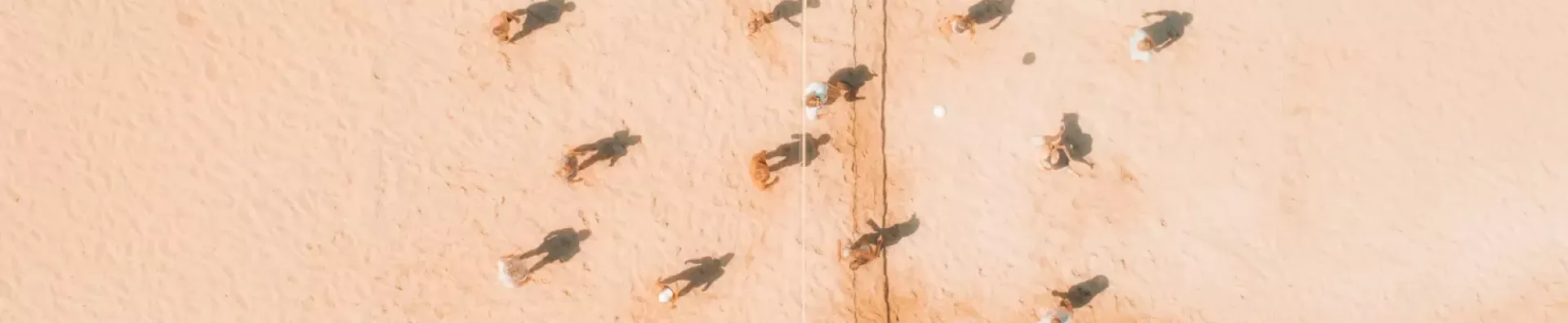 Personnes jouant au beach-volley sur une plage de sable